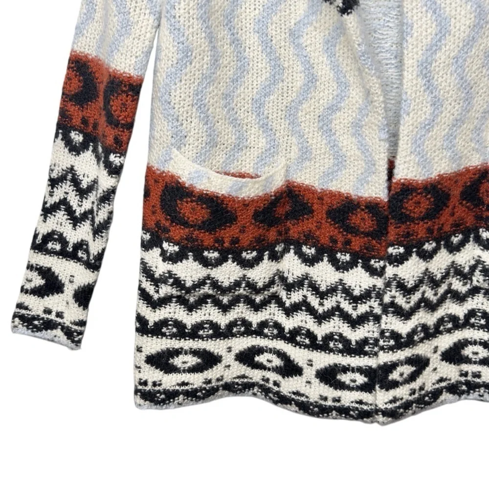 Abercrombie Alpaca Blend Southwest Hooded Cardigan Cozy Cabin Sweater Sz Small